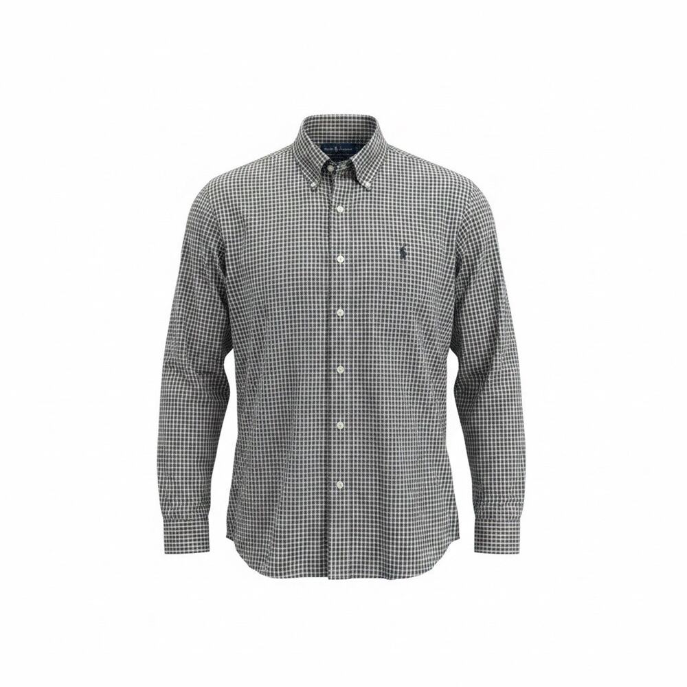 Ralph Lauren Blake Shirt Mens Large Multicolor Micro Gingham Cotton Button Down